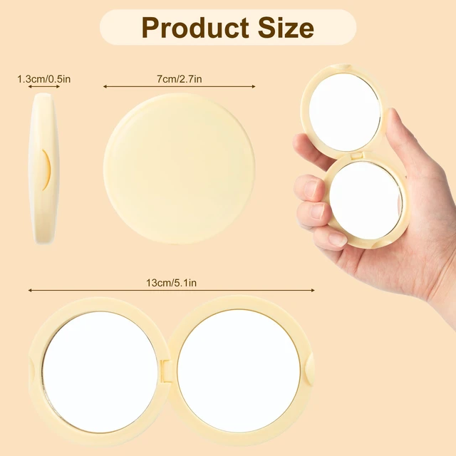 Alt view image 7 of 7 - Lilingsty Compact Mirror Bulk, 6-Color Mini, with DIY Stickers (48-PACK) | Double-Sided Mirror Bulk, Compact And Exquisite, Individually Packaged, Ideal For Travel, Gifts, Outdoor Use
