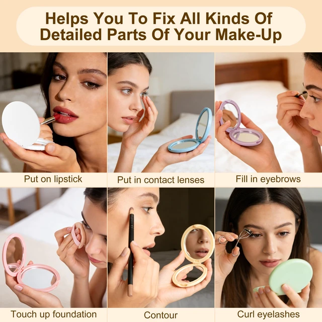 Alt view image 3 of 7 - Lilingsty Compact Mirror Bulk, 6-Color Mini, with DIY Stickers (48-PACK) | Double-Sided Mirror Bulk, Compact And Exquisite, Individually Packaged, Ideal For Travel, Gifts, Outdoor Use