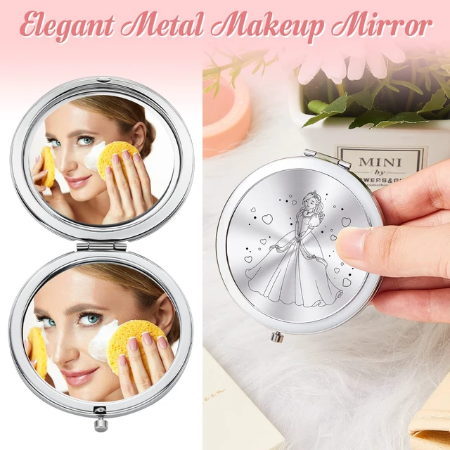 Alt view image 4 of 7 - Taiyin 24 Pcs Quinceanera Party Favors for Guests Baptism Compact Mirror Favor Round Hand Makeup Mirror Quinceanera Gifts for 15 Year Old Girl Sweet 15 Birthday Gift for Guest(Silver)