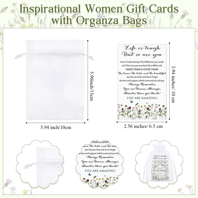 Alt view image 3 of 6 - Geetery 24 Sets Mini Compact Mirrors Bulk for Women, Wildflower | Double Sided, Purse Pocket Mirrors with Inspirational Cards, Thank You Gifts for Medical Assistants Nurses Employee Coworkers