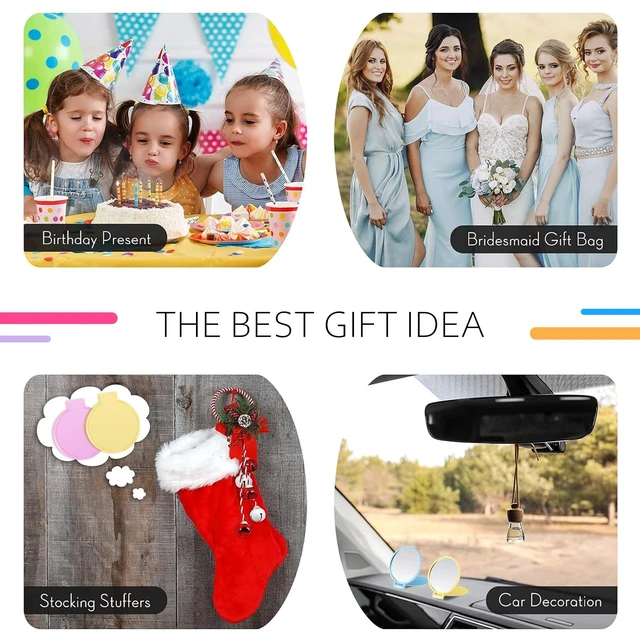 Alt view image 7 of 7 - Jetec 240 Pieces Compact Mirrors Gifts Bulk,12 Colors | Small Pocket Mirrors, Mini Portable Folding Makeup Mirrors for Travel Purse, Party Favors, Wedding Birthday Goodie Bags Gifts