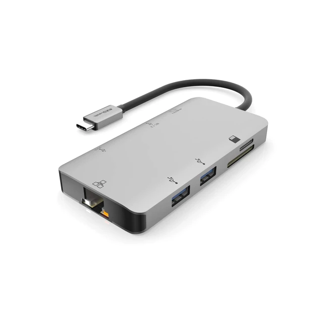 Alt view image 2 of 7 - EZQuest USB C Hub Docking Station 8 in 1 with 4K HDMI, 1 Gbit Ethernet, 3 USB A 3.0 Ports, 1 USB-C PD/Data, SD/Micro SD for Work and Travel, Compatible with MacBook/Dell/HP/Lenovo/Laptops
