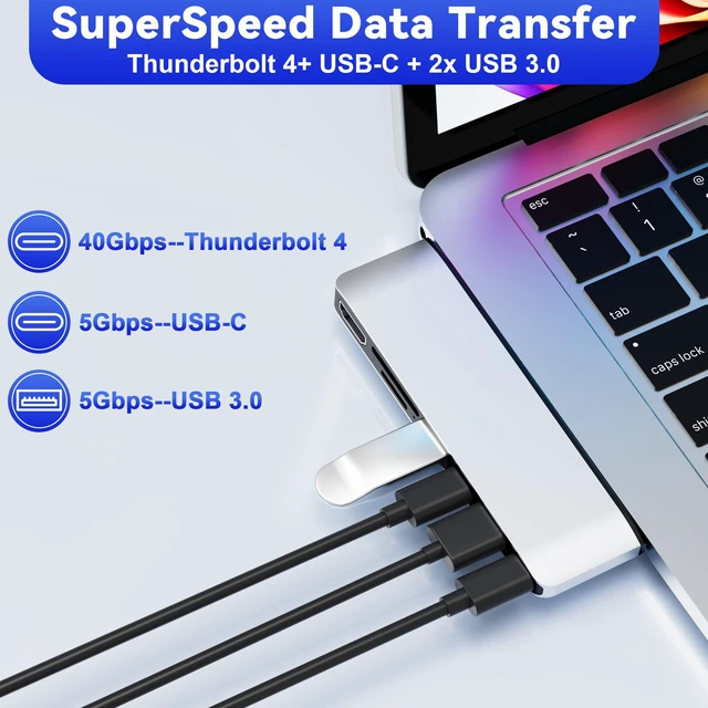 Alt view image 6 of 7 - Surface Laptop 7 USB Hub Docking Station, Surface Laptop 2024 Accessories with 4K HDMI, USB-C Thunerbolt 4 (8K Display+40G Data+100W Charging), 2 USB 3.0, USB-C, SD/TF, hub for Surface Laptop 7 (2024)