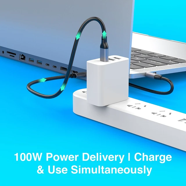 Alt view image 7 of 7 - 12 in 1 USB C Docking Station Dual Monitor HDTV, 4K DP, USB 3.0, 100W PD, RJ45, SD/TF Reader, Universal Laptop Dock for MacBook Pro/Air, Dell, HP, Surface, Lenovo, Plug & Play