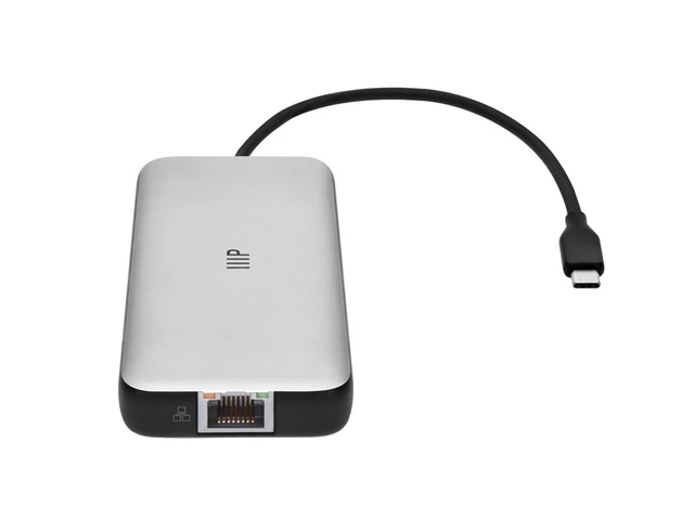 Alt view image 5 of 6 - Monoprice 8-in-1 Dual-HDMI Dock with 10Gbps USB Ports, 10 Gbps USB Ports, 100W Passthrough Charging, Ethernet, SD/MicroSD Readers, PlugandPlay, Works with Windows, MacOS, and Thunderbolt Systems