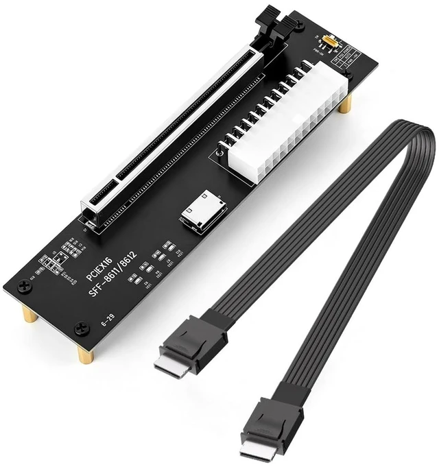 Main image of OCuLink eGPU Dock, SFF-8612 to PCIe x16 Adapter with 50cm OCuLink Cable | PCIe 4.0 x4 64Gbps, with 50cm SFF-8611 4i Male Cable, for Mini PC, Laptop and Extrenal Graphics Cards