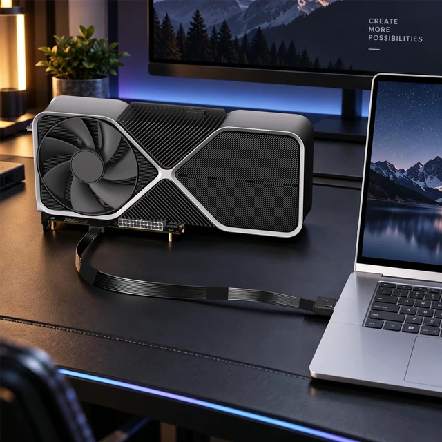 Alt view image 2 of 6 - OCuLink eGPU Dock, SFF-8612 to PCIe x16 Adapter with 50cm OCuLink Cable | PCIe 4.0 x4 64Gbps, with 50cm SFF-8611 4i Male Cable, for Mini PC, Laptop and Extrenal Graphics Cards