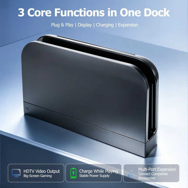 Alt view image 3 of 7 - Docking Station for Switch 2, TV Charging Dock with HDMI & USB Ports | HDMI TV Connection, Charger & Cable Included for Home Entertainment, Gaming Setup and Easy Installation