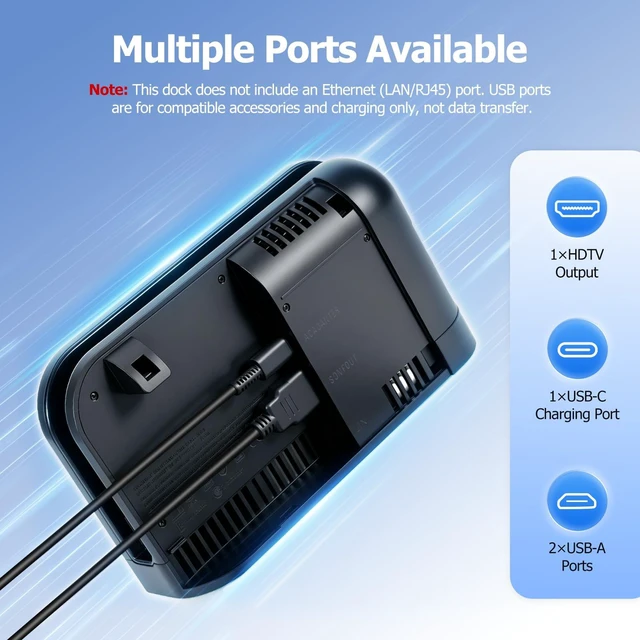 Alt view image 4 of 7 - Docking Station for Switch 2, TV Charging Dock with HDMI & USB Ports | HDMI TV Connection, Charger & Cable Included for Home Entertainment, Gaming Setup and Easy Installation