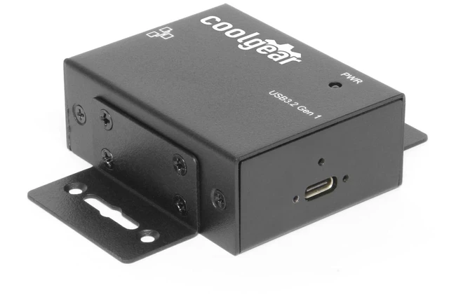 Main image of Coolgear Industrial USB-C to Ethernet Adapter - Gigabit Speed, Screw Lock Cable, Surge Protection, Industrial Grade for Factory, Kiosk & Field Use