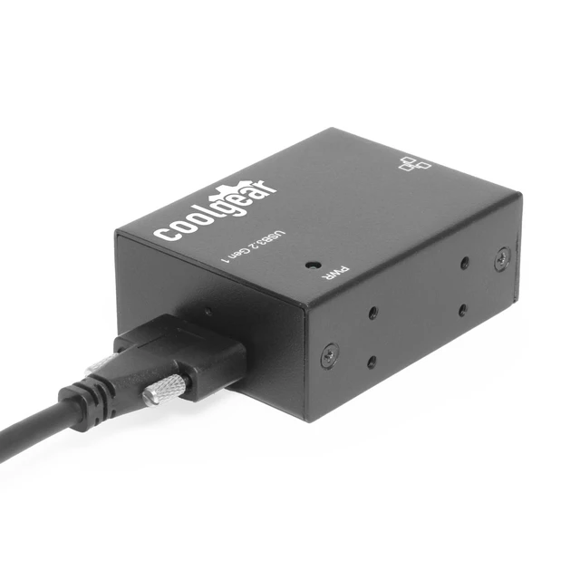 Alt view image 3 of 5 - Coolgear Industrial USB-C to Ethernet Adapter - Gigabit Speed, Screw Lock Cable, Surge Protection, Industrial Grade for Factory, Kiosk & Field Use
