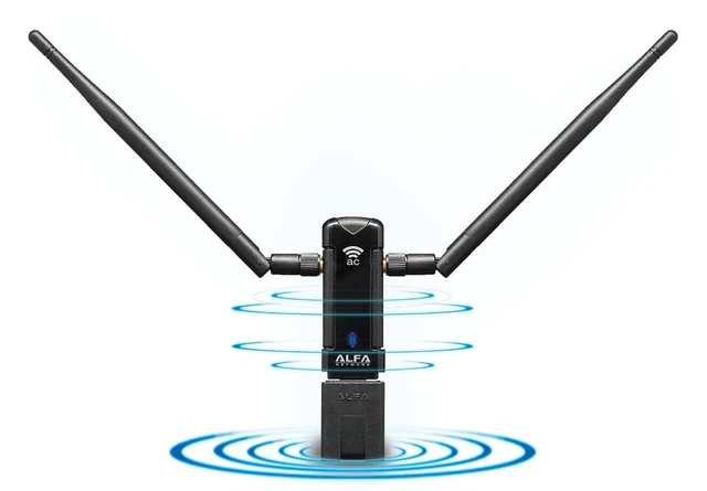 Alt view image 7 of 7 - ALFA Network AWUS036AC Long-Range Wide-Coverage Dual-Band AC1200 USB Wireless Wi-Fi Adapter w/High-Sensitivity External Antenna - Windows, MacOS & Kali Linux Supported