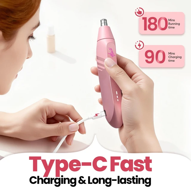 Alt view image 5 of 7 - Nose Hair Trimmer for Women -Electric Painless Nose Hair Clipper, Easy Cleansing, IPX7 Waterproof, Safe & Quiet, Travel Lock USB-C Rechargeable, Pink