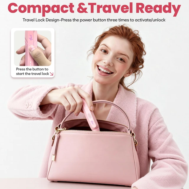 Alt view image 4 of 7 - Nose Hair Trimmer for Women -Electric Painless Nose Hair Clipper, Easy Cleansing, IPX7 Waterproof, Safe & Quiet, Travel Lock USB-C Rechargeable, Pink
