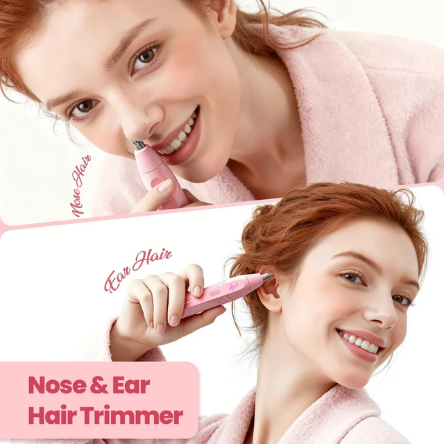 Alt view image 7 of 7 - Nose Hair Trimmer for Women -Electric Painless Nose Hair Clipper, Easy Cleansing, IPX7 Waterproof, Safe & Quiet, Travel Lock USB-C Rechargeable, Pink