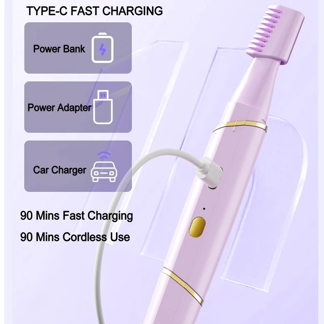 Alt view image 5 of 6 - XYOUWEI XYOWEI Electric Eyebrow Trimmer for Women, Rechargeable Cordless Eyebrow Razors and Nose Hair Trimmer