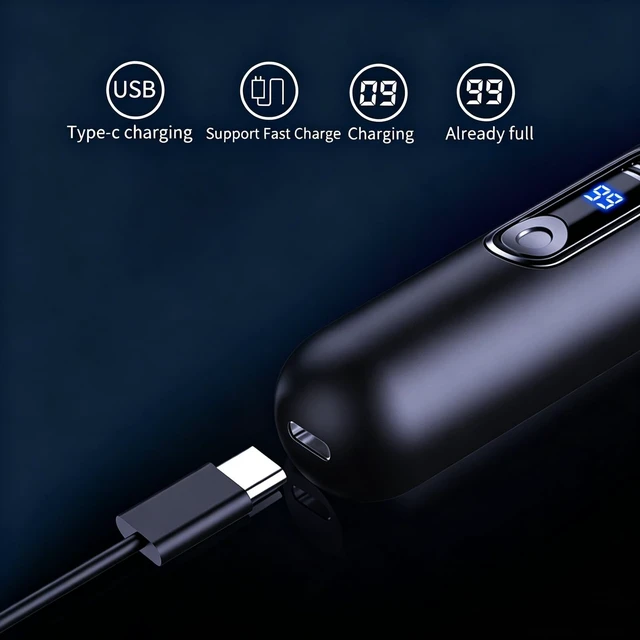 Alt view image 4 of 7 - NBMYHBK Electric Nose Hair Trimmer, Smart Safe LCD Display High Quality Model Portable Electric Nose Trimmer with USB Charging Li Battery Nose Hair Trimmer for Men & Women