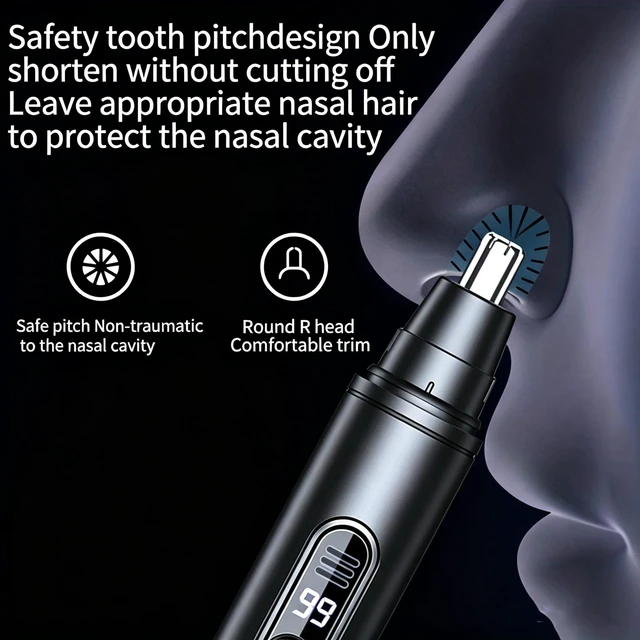 Alt view image 5 of 7 - NBMYHBK Electric Nose Hair Trimmer, Smart Safe LCD Display High Quality Model Portable Electric Nose Trimmer with USB Charging Li Battery Nose Hair Trimmer for Men & Women