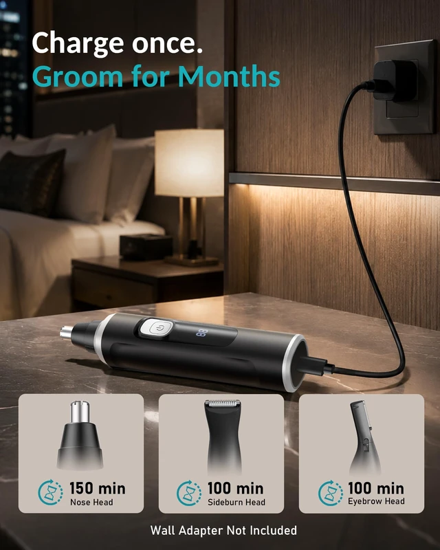 Alt view image 5 of 7 - iruvae Nose Hair Trimmer for Men: Advanced High-Torque Motor for Fast & Painless Grooming 3-in-1 Professional Electric Ear and Nose Hair Trimmer for Men, Eyebrow Trimmer & Facial Hair Remover