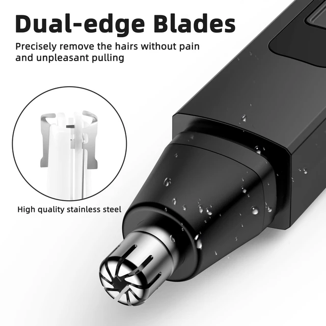 Alt view image 2 of 7 - VOTEYO Nose Hair Trimmer Rechargeable Cordless Painless Ear Eyebrow Trimming Tool Dual Edge Blades Razor Easy Cleansing with LED Light for Man Woman IR