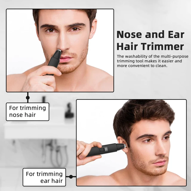 Alt view image 3 of 7 - VOTEYO Nose Hair Trimmer Rechargeable Cordless Painless Ear Eyebrow Trimming Tool Dual Edge Blades Razor Easy Cleansing with LED Light for Man Woman IR