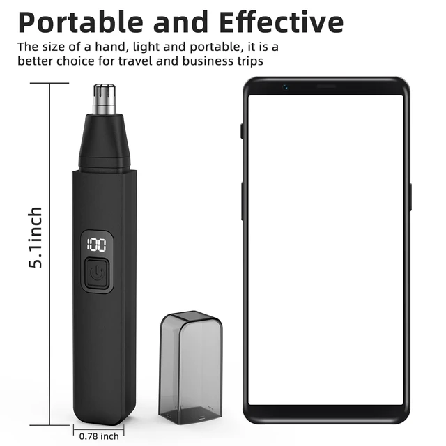 Alt view image 7 of 7 - VOTEYO Nose Hair Trimmer Rechargeable Cordless Painless Ear Eyebrow Trimming Tool Dual Edge Blades Razor Easy Cleansing with LED Light for Man Woman IR