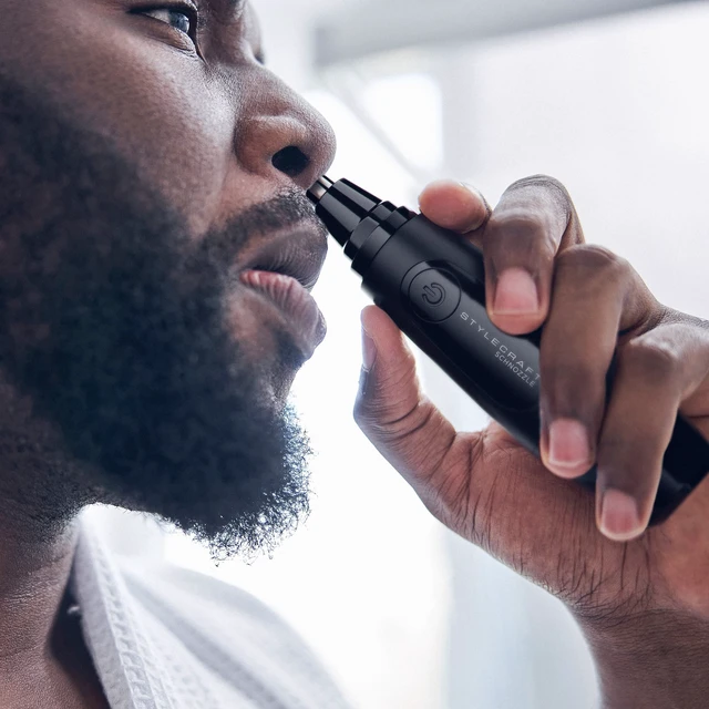 Alt view image 2 of 7 - STYLECRAFT Schnozzle Cordless Water Resistant Nose & Ear Trimmer | Portable, LED Light, Matte Black, Pain Free