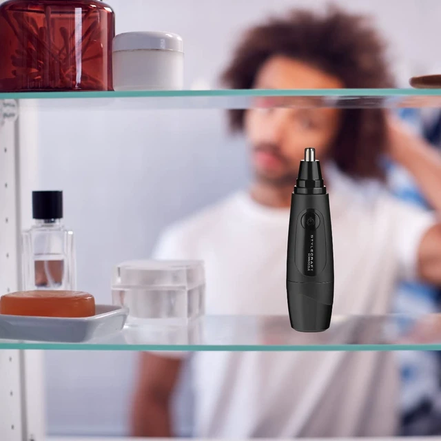 Alt view image 4 of 7 - STYLECRAFT Schnozzle Cordless Water Resistant Nose & Ear Trimmer | Portable, LED Light, Matte Black, Pain Free