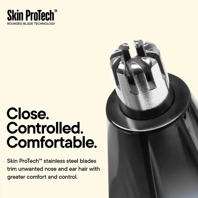Alt view image 6 of 7 - TOOLETRIES The Ranger Nose & Ear Hair Trimmer for Men - Black | Rechargeable waterproof trimmer with stainless steel dual-edge blades, LED spotlight and travel lock.