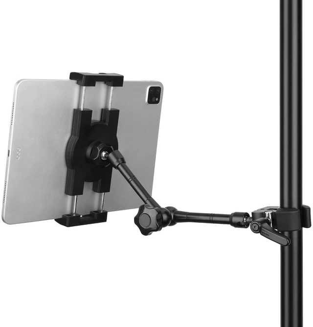 Alt view image 5 of 7 - Mippko iPad Holder for Microphone Stand/Mic Music Stand,Tablet Mount Compatible with 4.7~12.9" / Nexus/LG G Pads/e-Reader/Switch/iPhone,360° Adjustable 10" Long Aluminum Alloy Arm