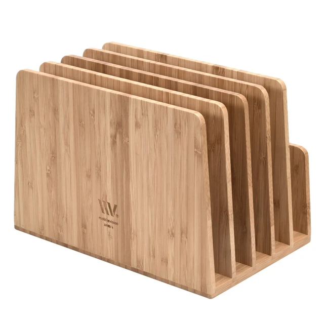 Alt view image 5 of 7 - MobileVision Bamboo Multi Device Organizer for Smartphones, Tablets and Laptops, 5 Slots