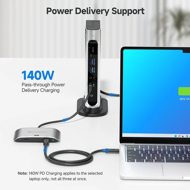 Alt view image 6 of 7 - 20Gbps USB C KVM Switch for 2 Computers, 140W PD Charging | 8K@30Hz Windows, 4K@60Hz macOS, Shares USB-C/Thunderbolt 4 Monitor or Dock, Not for Dock with an Attached Cable