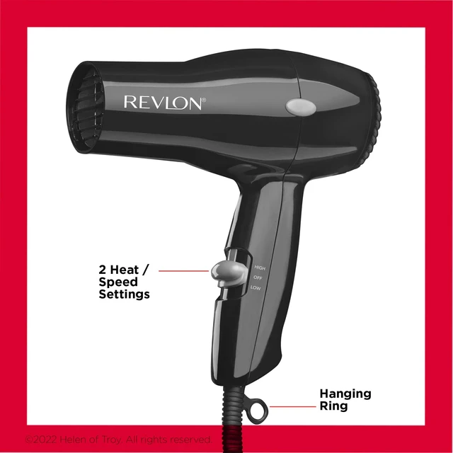 Alt view image 8 of 10 - Compact Hair Dryer | 1875W Lightweight Design, Perfect for Travel, (Black)