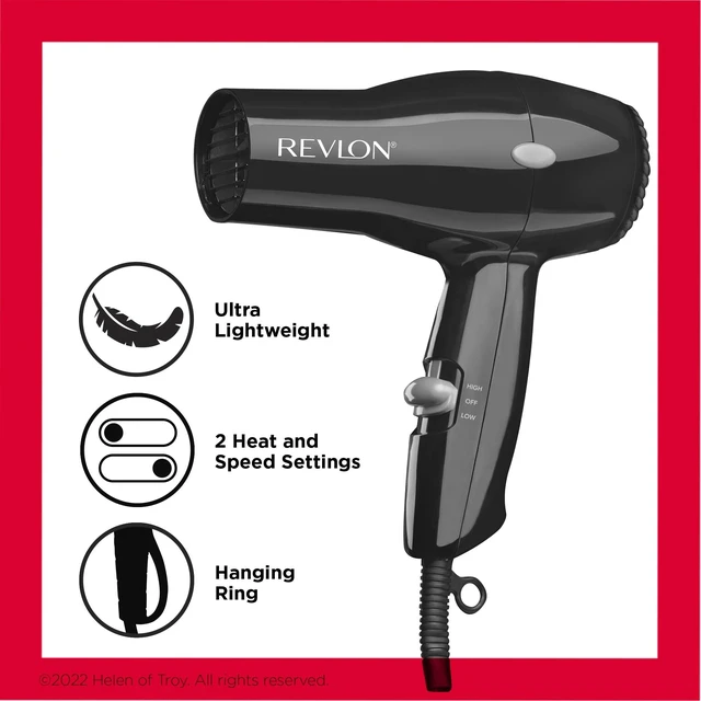 Alt view image 9 of 10 - Compact Hair Dryer | 1875W Lightweight Design, Perfect for Travel, (Black)