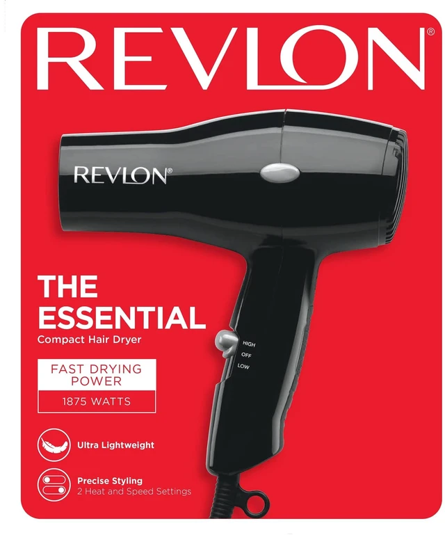 Alt view image 10 of 10 - Compact Hair Dryer | 1875W Lightweight Design, Perfect for Travel, (Black)
