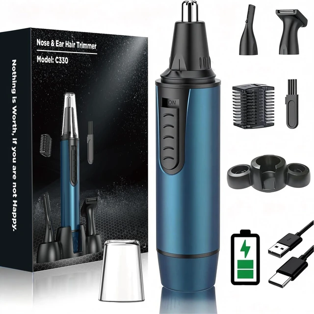 Alt view image 8 of 14 - Nose Hair Trimmer for Men,2026 Professional 3 in 1 Painless RechargeableEar and Nose Trimmer,IPX7 Waterproof Eyebrow Facial Hair Trimmer Body Grooming Kit Dual EdgeBlades