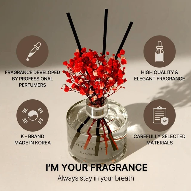 Alt view image 9 of 14 - Flower Reed Diffuser Set / 6.7oz / White Jasmine/Scent Diffuser with Sticks Home Fragrance Reed Diffuser for Bathroom Shelf Decor
