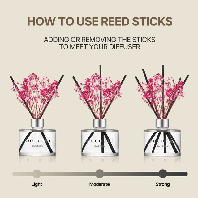 Alt view image 11 of 14 - Flower Reed Diffuser Set / 6.7oz / White Jasmine/Scent Diffuser with Sticks Home Fragrance Reed Diffuser for Bathroom Shelf Decor
