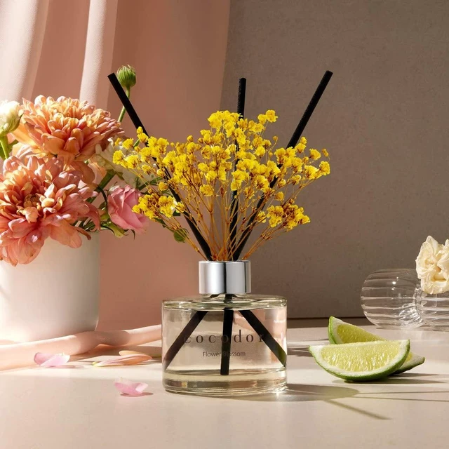 Alt view image 13 of 14 - Flower Reed Diffuser Set / 6.7oz / White Jasmine/Scent Diffuser with Sticks Home Fragrance Reed Diffuser for Bathroom Shelf Decor