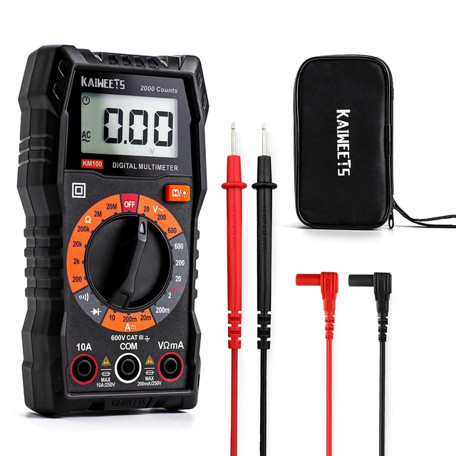 Alt view image 8 of 14 - Digital Multimeter with Case, DC AC Voltmeter, Ohm Volt Amp Test Meter and Continuity Test Diode Voltage Tester for Household Outlet, Automotive Battery Test (Anti-Burn with Double Fuses)