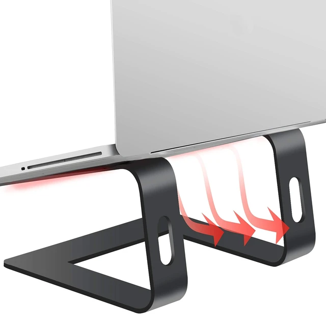 Alt view image 9 of 10 - Orionstar Laptop Stand Portable Aluminum Laptop Riser Compatible with Mac MacBook Air Pro 10 to 15.6 Inch Notebook Computer, Detachable Ergonomic Elevator Holder, Black