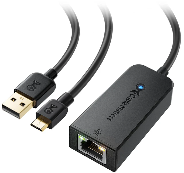 Alt view image 8 of 14 - Micro USB to Ethernet Adapter Up to 300+Mbps, Fire Stick Ethernet Adapter, Compatible with Fire TV Stick, Chromecast (Gen 1-3, up to Aug 2020), Google Home Mini - Not for Roku