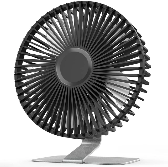 Alt view image 7 of 12 - 6 inch USB Small Desk Fan, 4 Speeds, Ultra-quiet, 90° Adjustment for Better Cooling, Portable Mini Powerful Desktop Table Fan, Mini Personal Fan for Home Office, Metal Base, Silver