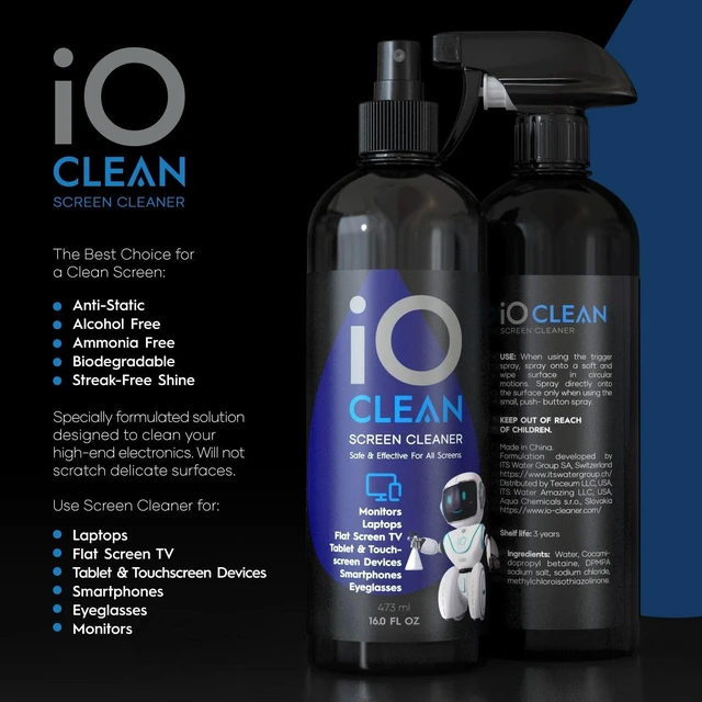 Alt view image 9 of 14 - Screen Cleaner Spray (16oz - 473ml) Best Large Cleaning Kit for LCD LED OLED TV, Smartphone, iPad, Laptop, Touchscreen, Computer Monitor, Electronic Devices, Microfiber Cloth Wipes and 2 Nozzles