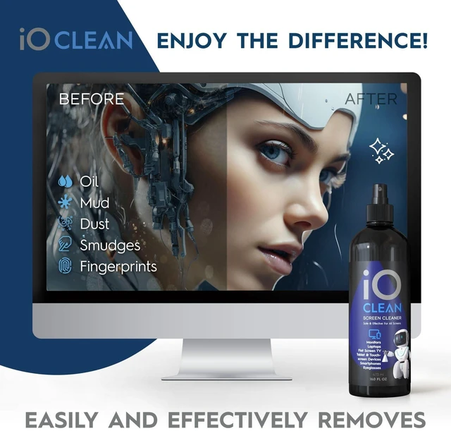 Alt view image 12 of 14 - Screen Cleaner Spray (16oz - 473ml) Best Large Cleaning Kit for LCD LED OLED TV, Smartphone, iPad, Laptop, Touchscreen, Computer Monitor, Electronic Devices, Microfiber Cloth Wipes and 2 Nozzles