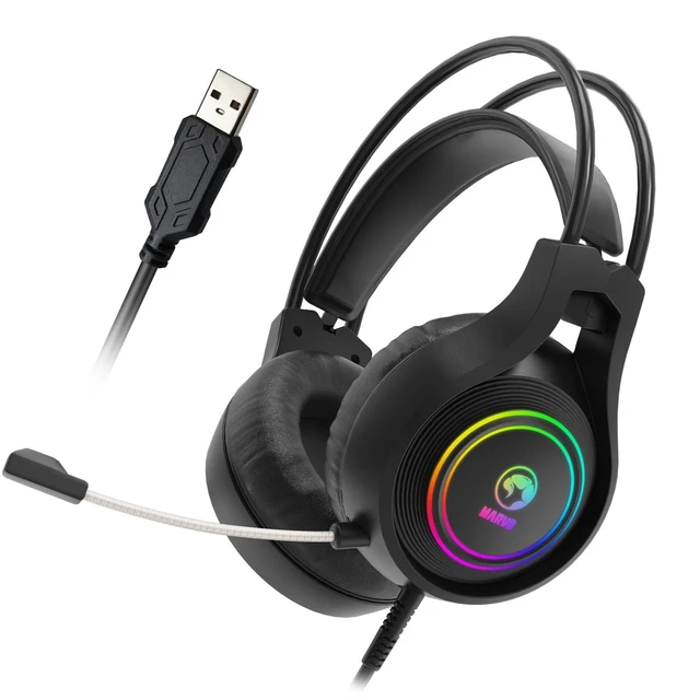 Alt view image 8 of 14 - Gaming Headset with Mic, Wired Headphones Over Ear, USB Headset with Surround Sound, Noise Canceling Gaming Headphones for PC, PS4/PS5