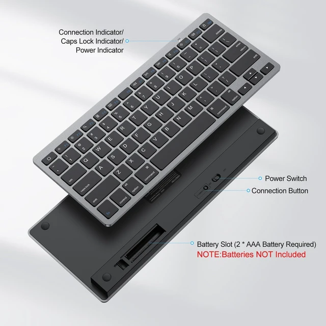 Alt view image 10 of 14 - Wireless Bluetooth Keyboard for iPad A16 11th 10th Generation, iPad Pro 13/12.9/11, iPad Air 13/11/10.9, iPad mini, Compact Ultra Slim Size