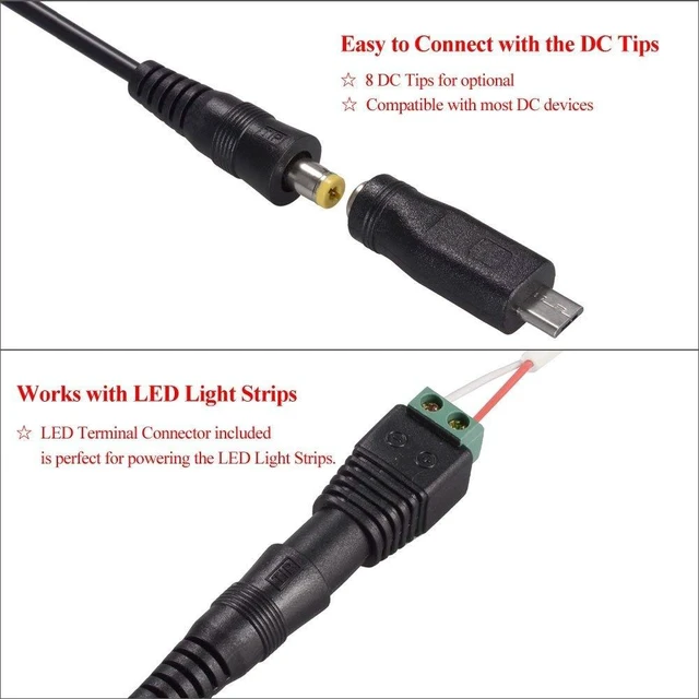 Alt view image 14 of 14 - 12V Power Supply Universal AC DC Adapter Charger with Adjustable Output 5V 9V 3V 6V 4.5V 7.5V 12 Volt 1A 1.5A 2A for LED Strip Light CCTV Camera BT Speaker GPS Webcam Router, 5 FT Cord, 30W
