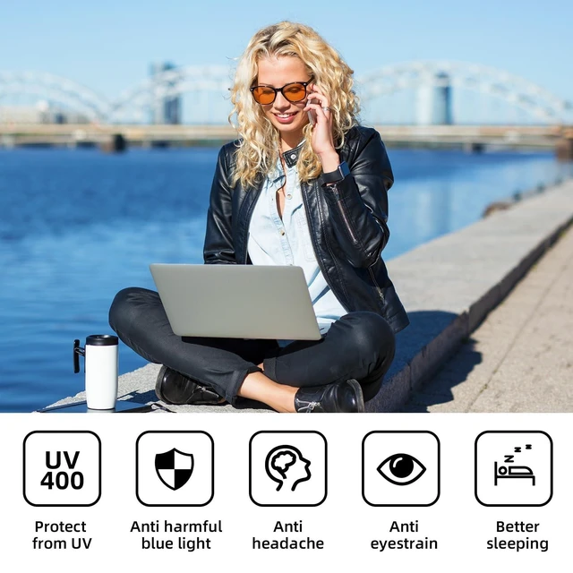 Alt view image 9 of 10 - Okany Blue Light Blocking Glasses Gaming ESports Computer Glasses Powerful Professional Screen Filter, 2.0 Upgraded Technology Anti-Fatigue Anti Glare UV Protection Game Glasses for Women Men