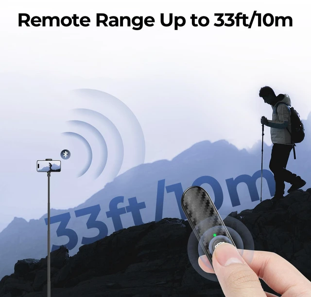 Alt view image 14 of 14 - Bluetooth Remote Shutter, Carbon Fiber Design, Rechargeable Camera Remote Control for iOS & Android Smartphones, Compact and Portable, with Type-C Charging, 10m Remote Range, Bluetooth 5.0